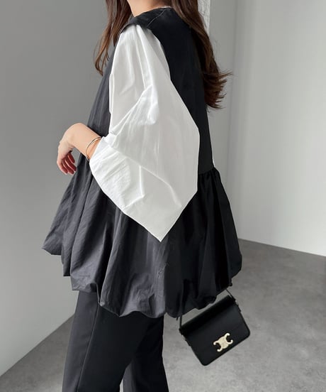 peplum zip-up vest / 3color　hm2572