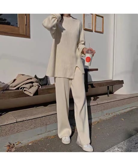 slit knit set-up / 3color　hm2773