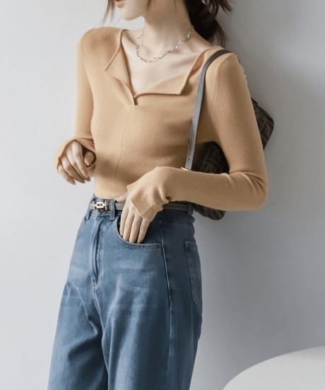 rib fit knit top / 6color　hm2807