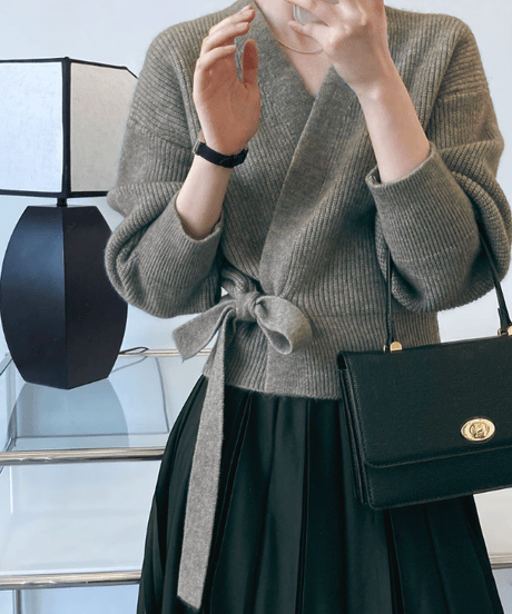 wrap knit cardigan / 5color　hm2617