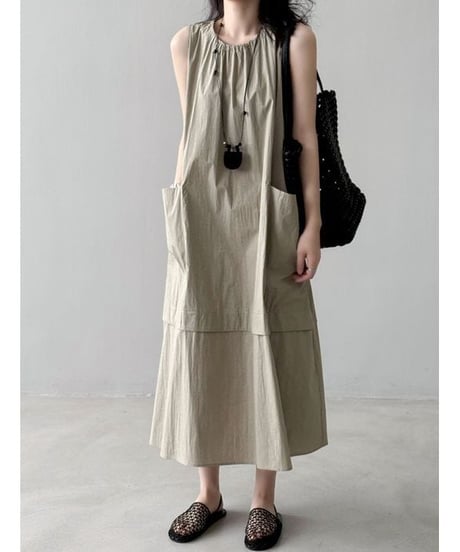 v-neck loose dress / 2color　hm2327