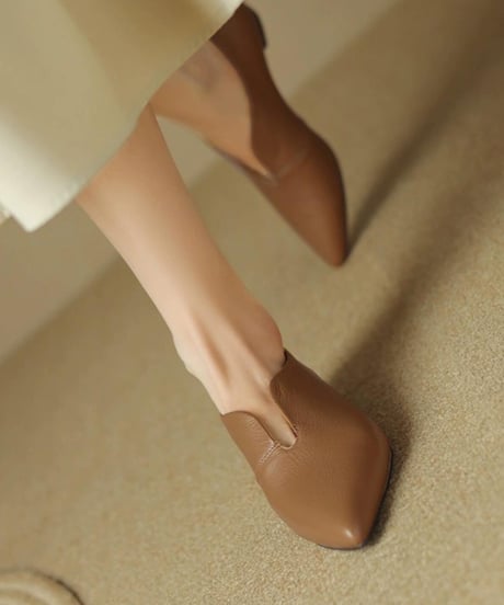 retro leather pumps / 4color　hm2494