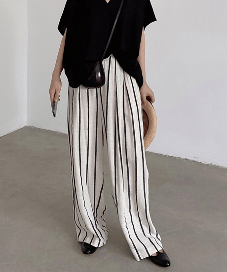 wide reg stripe pants　hm1465