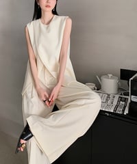 sleeveless top & wide pants suit　hm1406