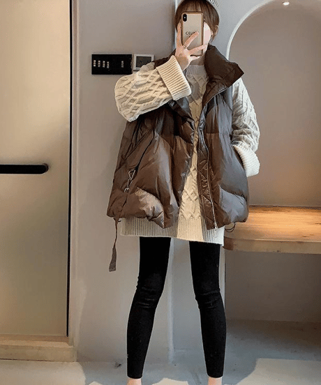 oversized padded vest / 3color　hm2720