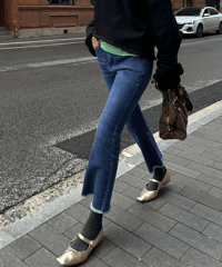fringe denim pants / 2color　hm1694