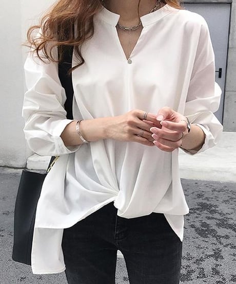 twist chiffon blouse / 3color　hm2896