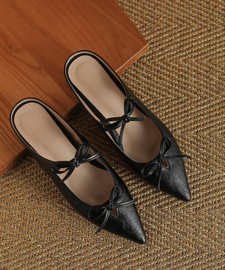 ribbon pointed-toe mules / 3color　hm1436