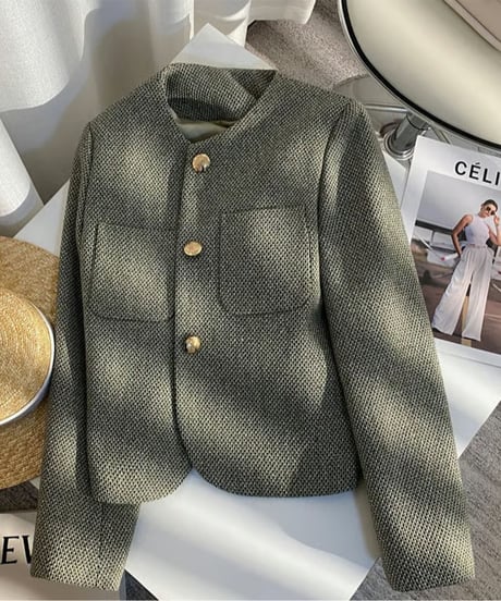 classical tweed jacket　hm2544