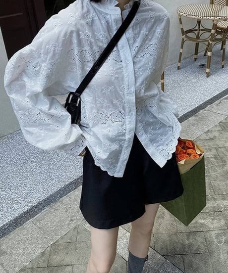 embroidered cotton blouse　hm2899