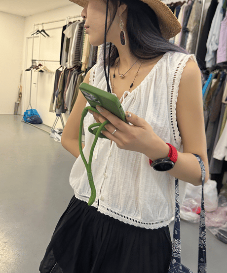 lace tank blouse / 2color　hm2418