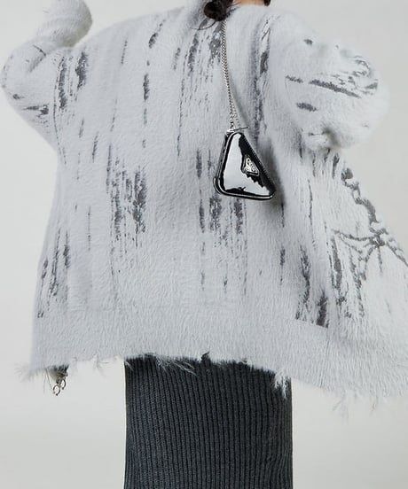 front zipper knit cardigan　hm1829