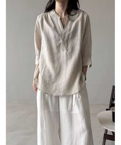 linen relax blouse / 2color　hm2292