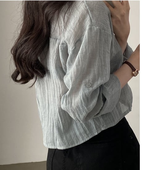 sheer short shirt / 4color　hm2918
