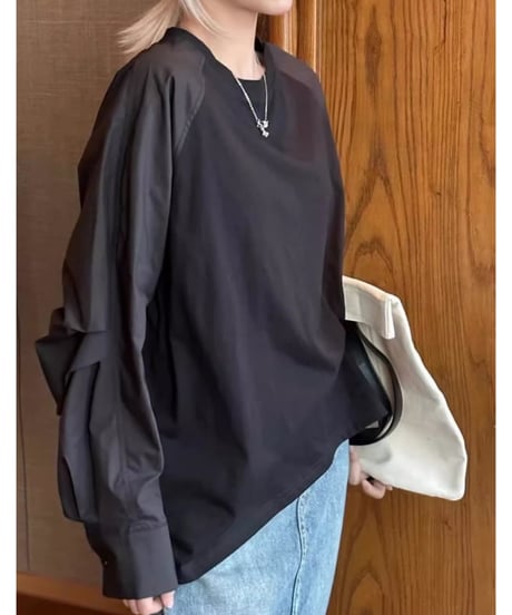 tucked sleeve pullover / 2color　hm2024