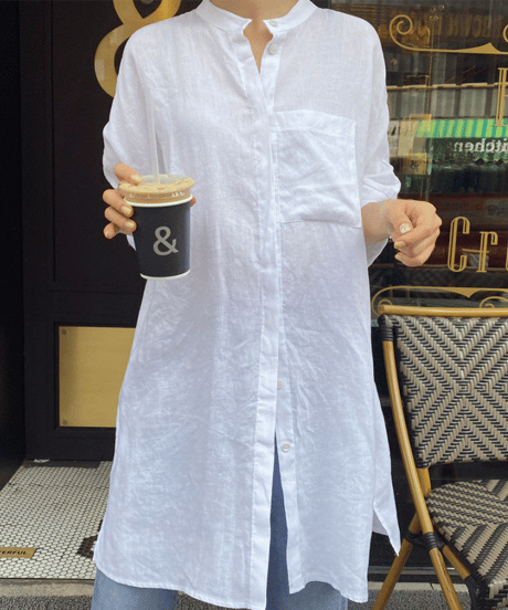 relaxed linen shirt　hm2939
