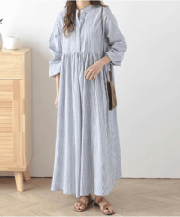 striped shirt dress / 3color　hm2926