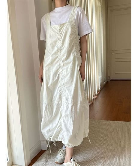 gathered overalls / 2color　hm2375