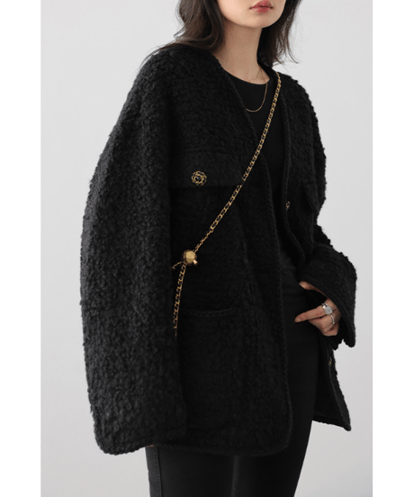 tweed trim jacket / 2color　hm2711