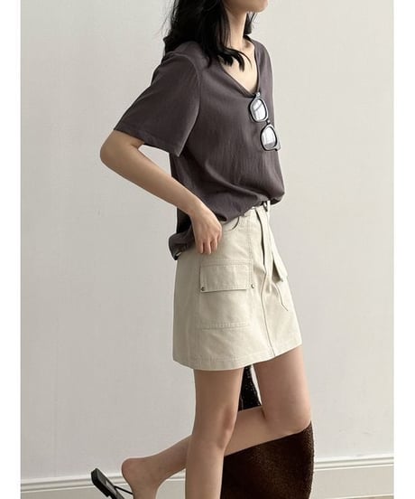 wide neck t-shirt / 6color　hm2280