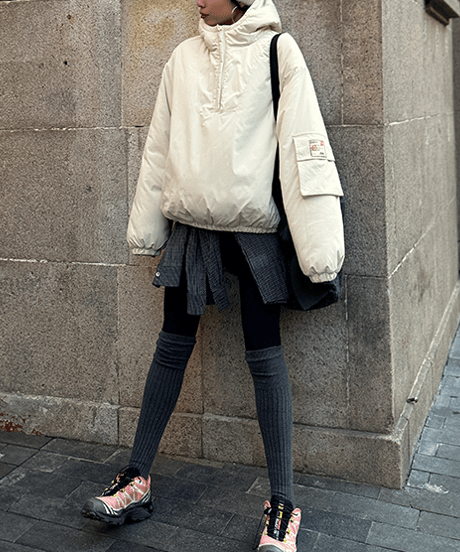 label pullover jacket / 2color　hm1891