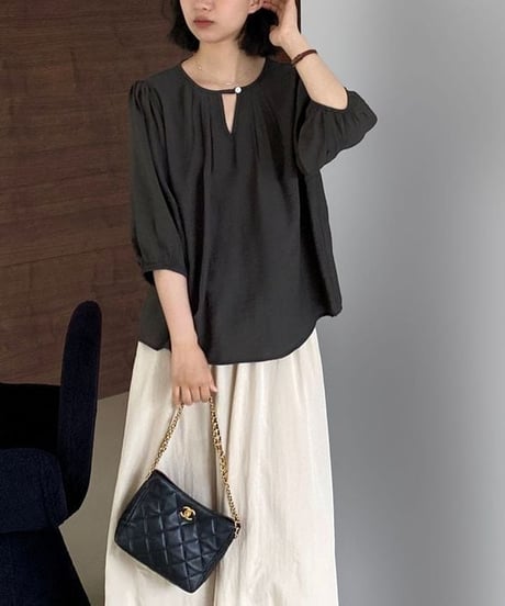 back lace blouse / 2color　hm2249