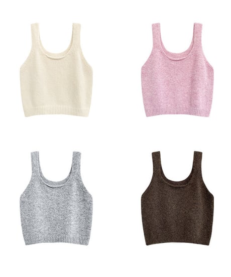 knit tank vest / 4color　hm1488