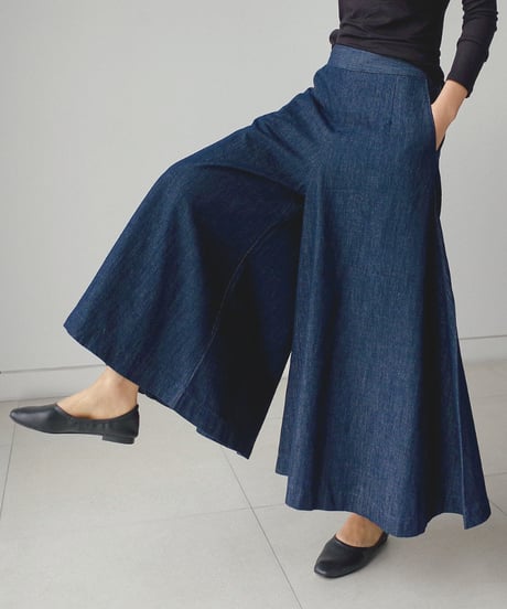 denim gaucho pants　hm1378