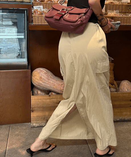 drawstring cargo skirt / 2color　hm1387