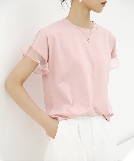sheer sleeve top / 6color　hm2959