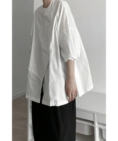 asymmetrical shirt / 2color　hm2505