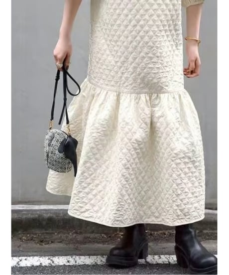 quilted mermaid dress / 2color　hm2568