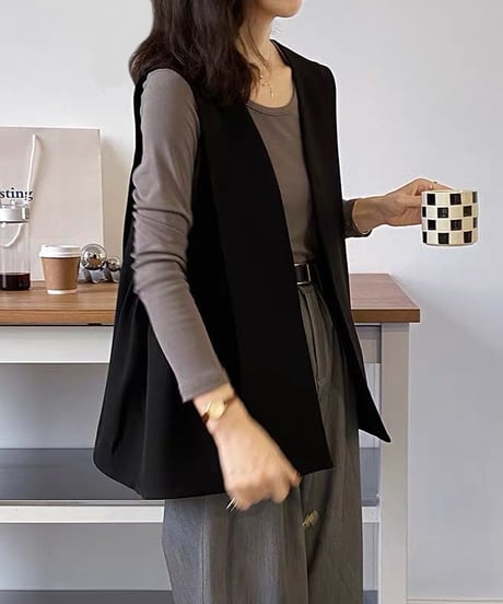 side tuck gilet / 2color　hm1440