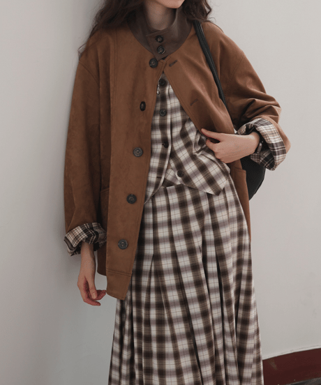 reversible plaid coat　hm2747
