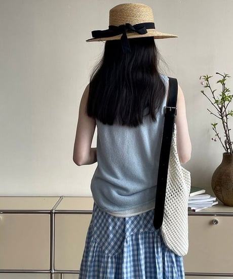 layered v-neck tank / 7color　hm2257