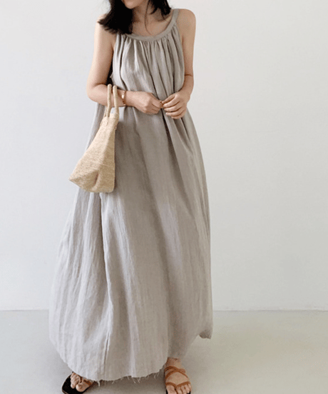 《即納》sleeveless loose dress / 3color　hm2923