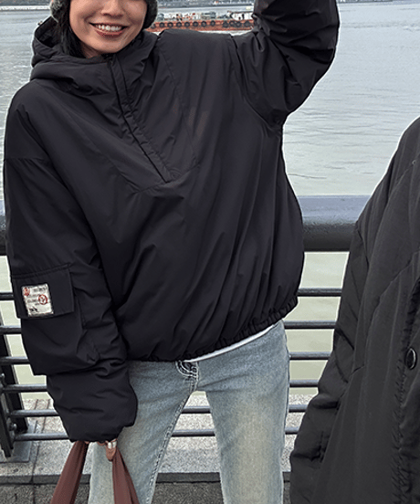 label pullover jacket / 2color　hm1891