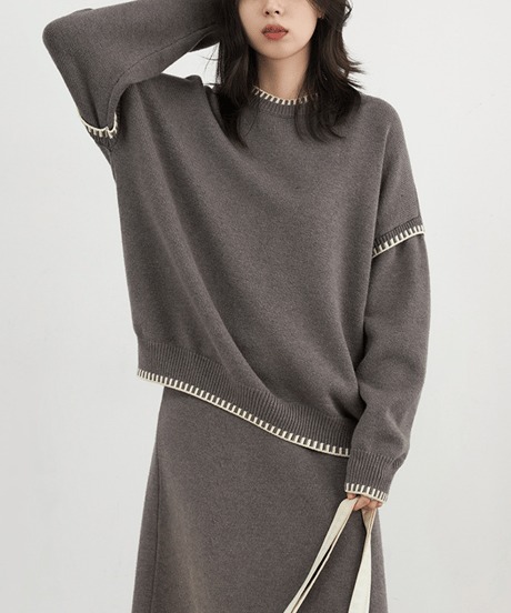 stitch knit set-up / 2color　hm2737