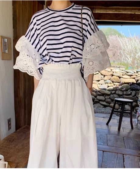 lace sleeve top / 2color　hm2943
