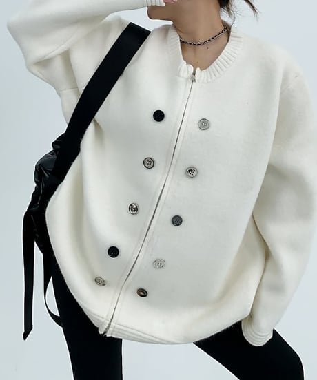 button knit cardigan / 3color　hm1718