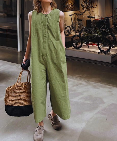 retro sleeveless jumpsuit / 2color　hm2475
