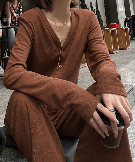 cardigan & pants setup / 2color　hm1353