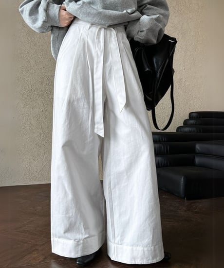 belted wide-leg pants / 2color　hm2074