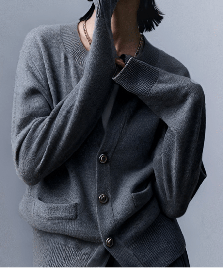 v neck knit cardigan / 3color　hm1794