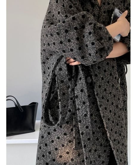 dot double breast coat　hm1864