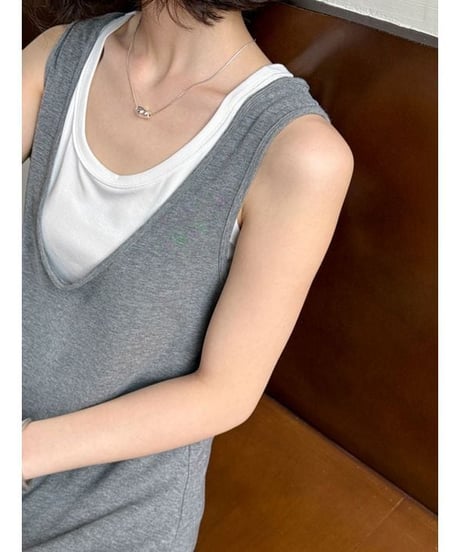 layered tank dress / 2color　hm2212
