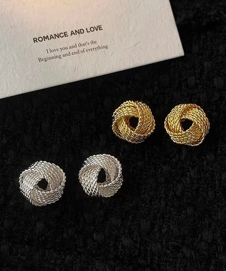 braided stud pierce / 2color　hm2139