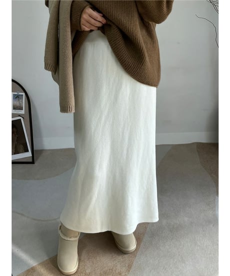 soft knit straight skirt / 6color　hm2678