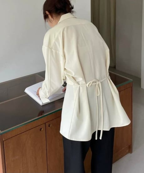 front slit half-zip shirt / 2color　hm1962
