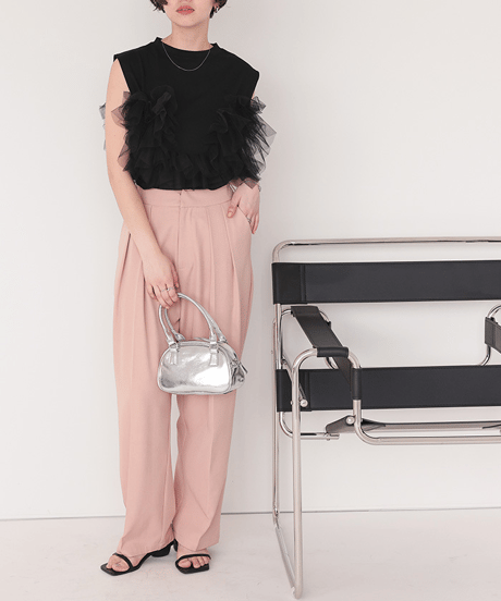 tulle frill top / 3color　hm2984